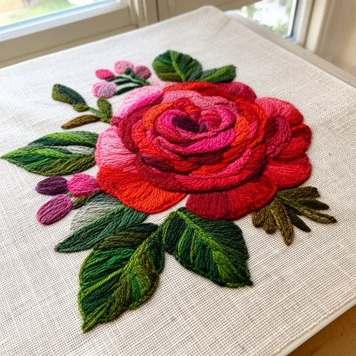 Haft płaski – kwiaty, kurs online